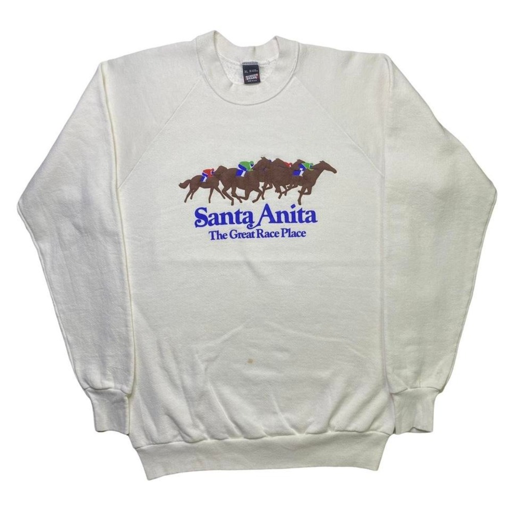 Vintage Santa Anita horse racing sweater
